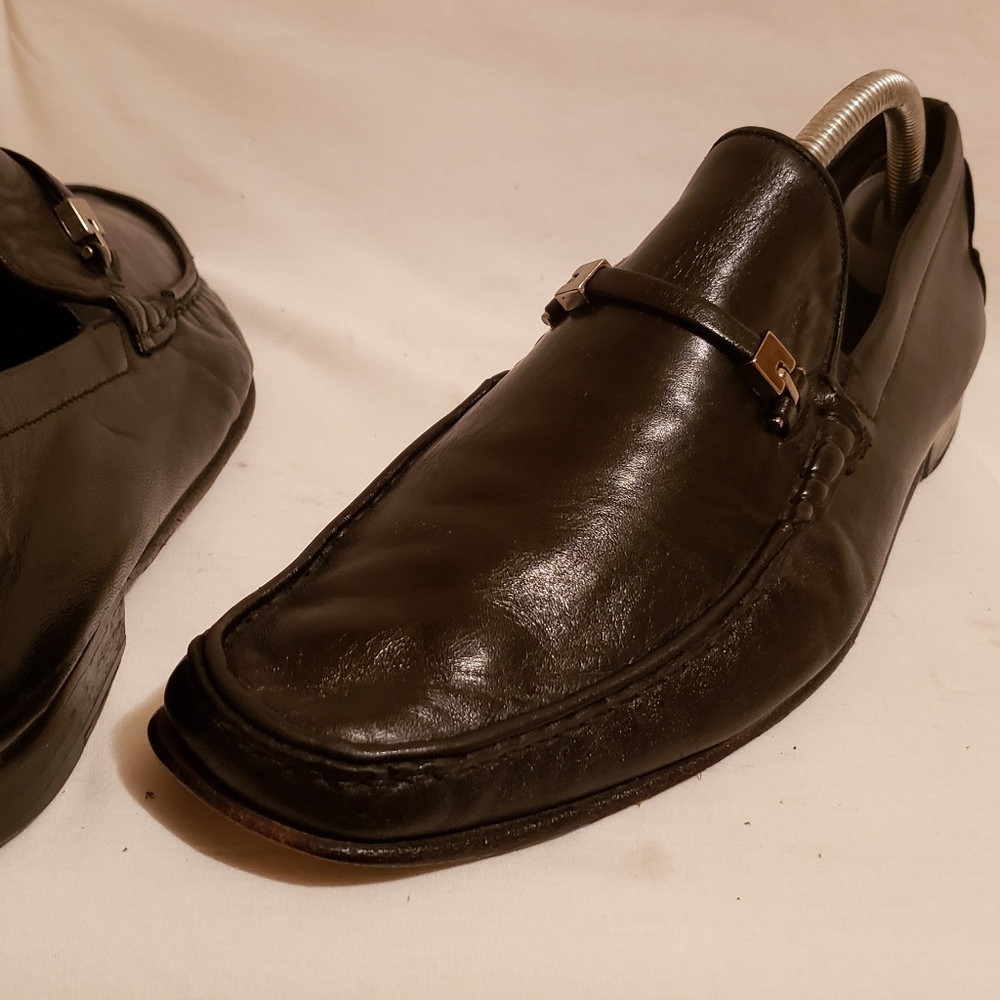 Bruno Magli Pagello Soft Leather Mens Loafers Black Sz 10.5
